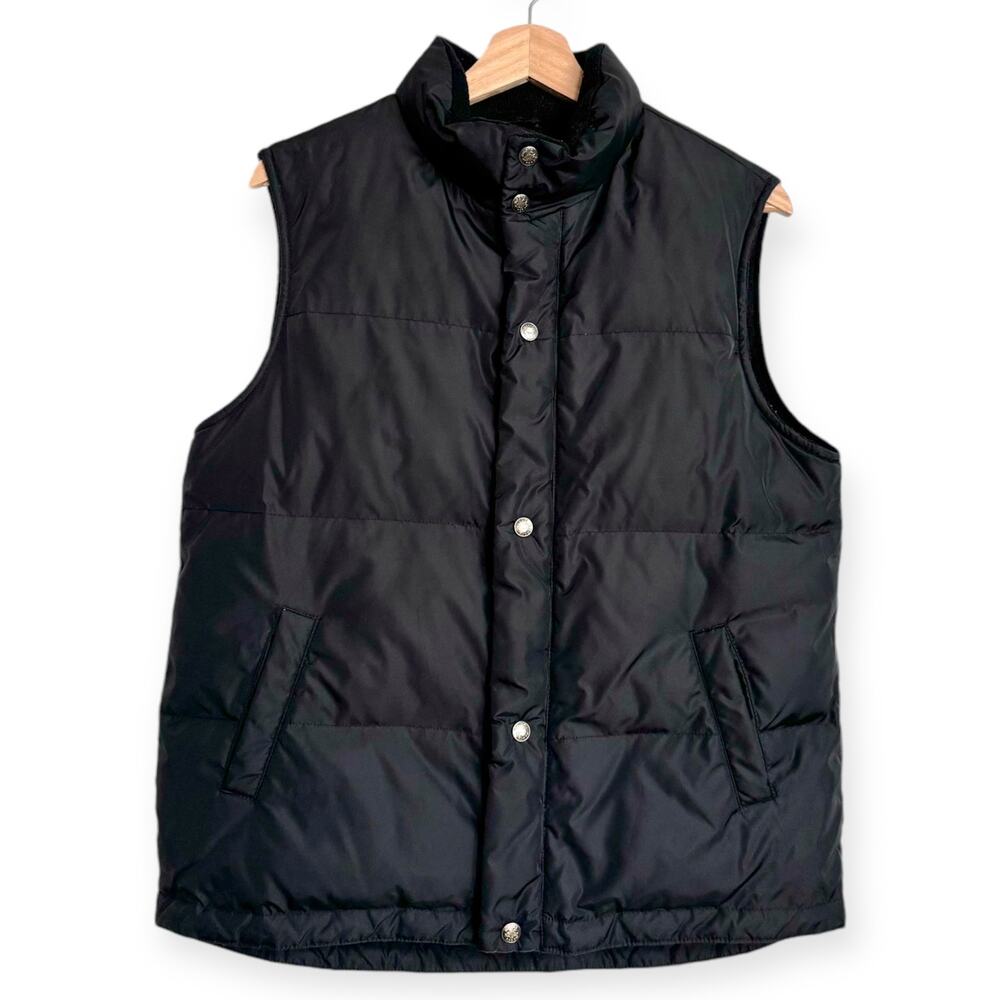 Roots Athletics Black Down Filled Fleece Lined Puffer Vest Pockets Men's Size M